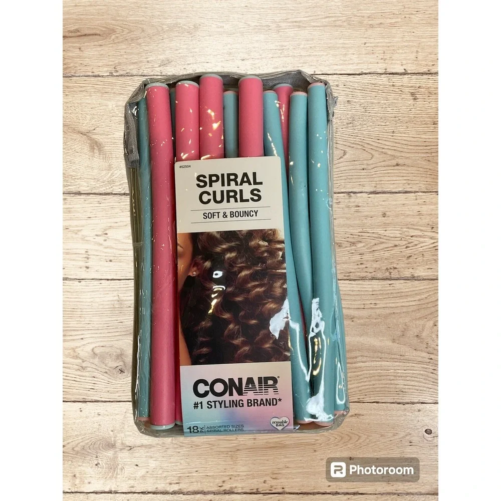 Conair Spiral Curls 18 Spiral Rollers Blue Pink‎